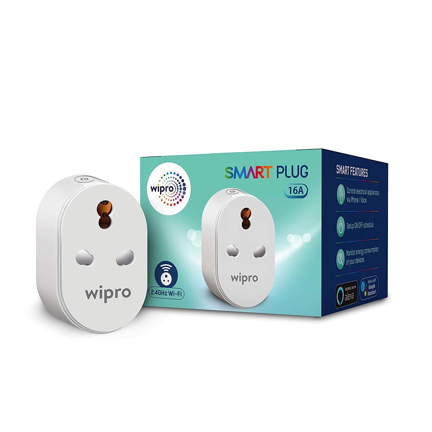 Wipro Smart Plug White front view