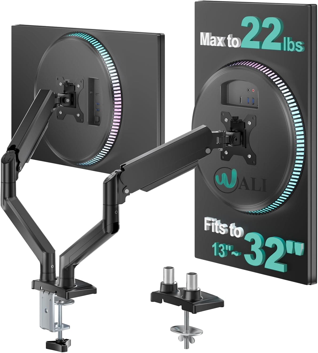 WALI Dual Monitor Desk Mount Heavy Duty Gas Spring Arms Overview