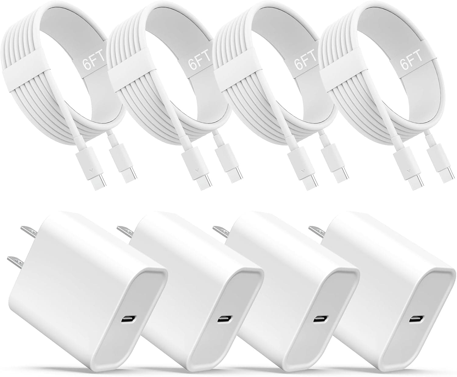 20W USB-C Fast Wall Charger Adapter with 6ft Cable