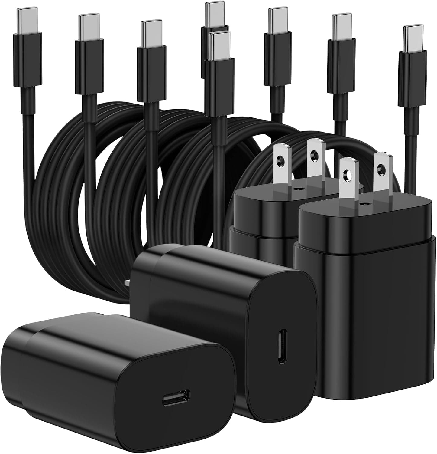 Essri 45W Super Fast Charger 2-Pack with 10ft Braided Cables