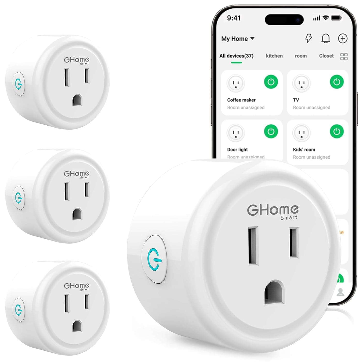 GHome Smart Mini Smart Plug 4-Pack Overview