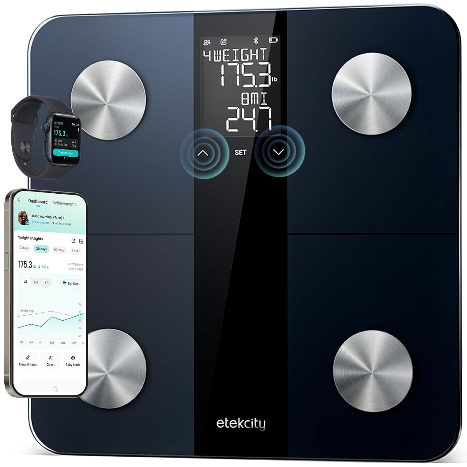Etekcity Upgraded Wi-Fi Smart Scale front view