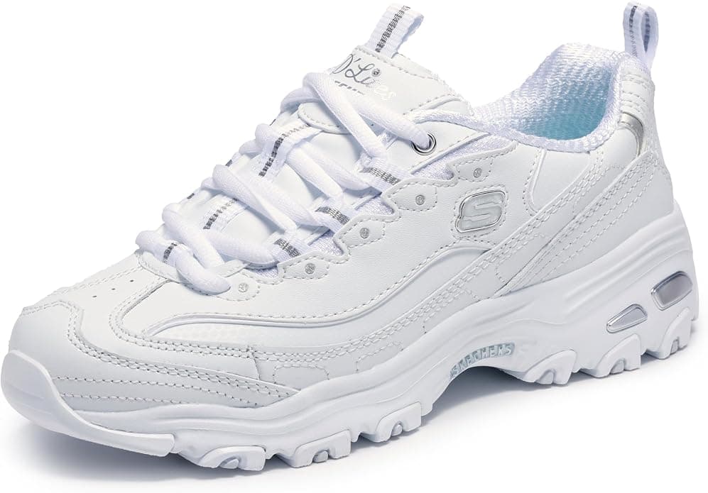 Skechers D'Lites Fresh Start women white chunky sneaker side profile