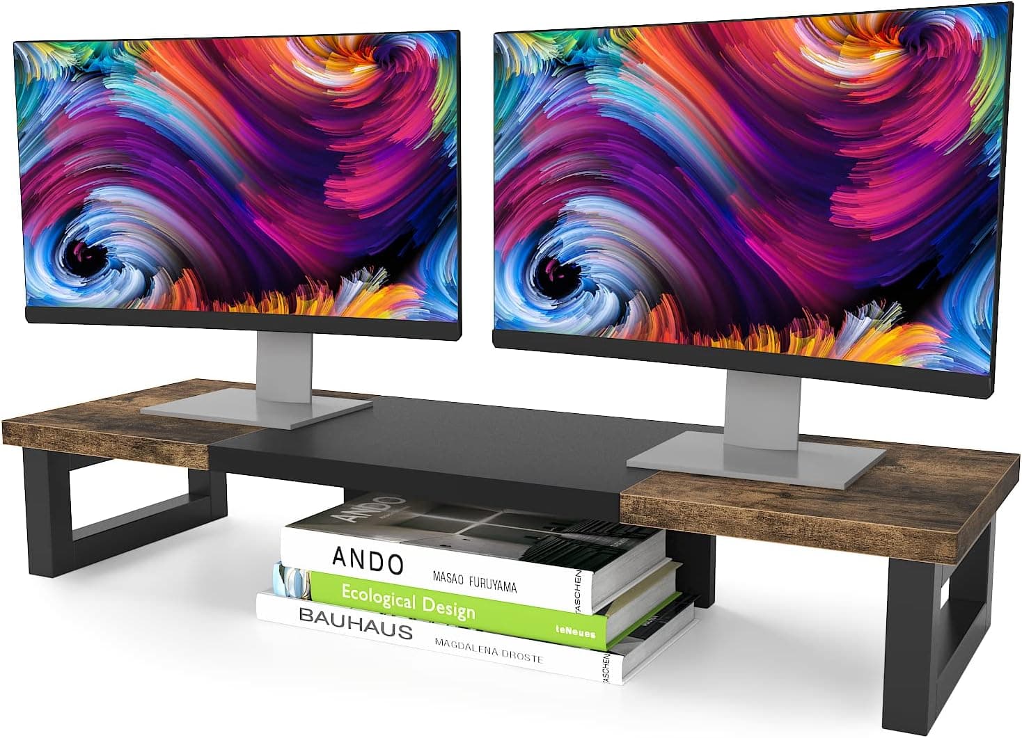 WESTREE Dual Monitor Stand Riser Solid Wood Setup Overview