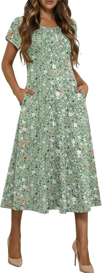 BTFBM Casual Summer Button Down Shirt Dress front view
