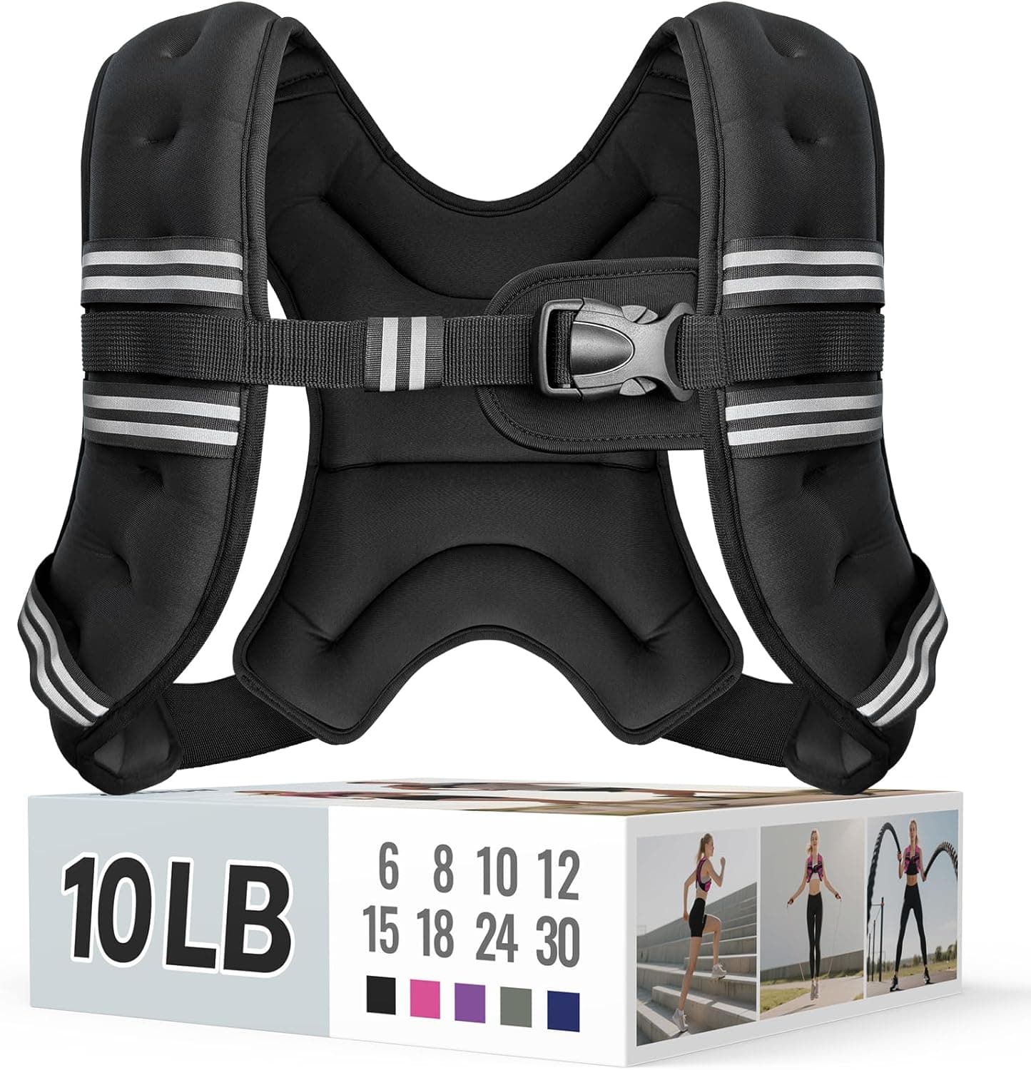 Zeerun 10 lbs adjustable weighted vest front view