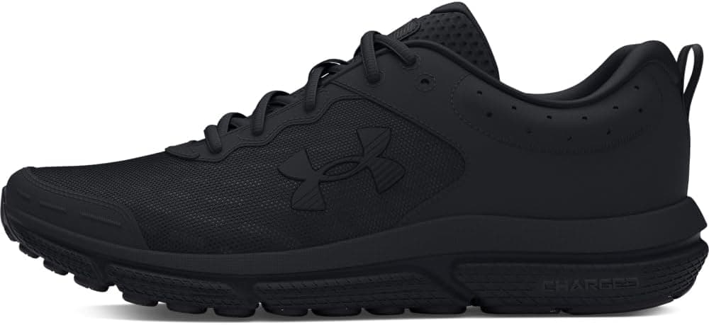 Under Armour Charged Assert 9 triple black running shoe side profile