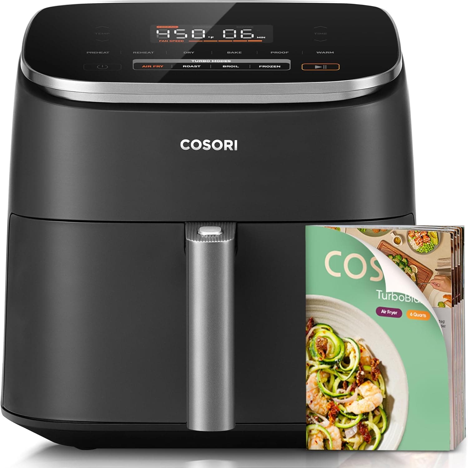 COSORI TurboBlaze 6.0-Quart Air Fryer in Dark Gray front view