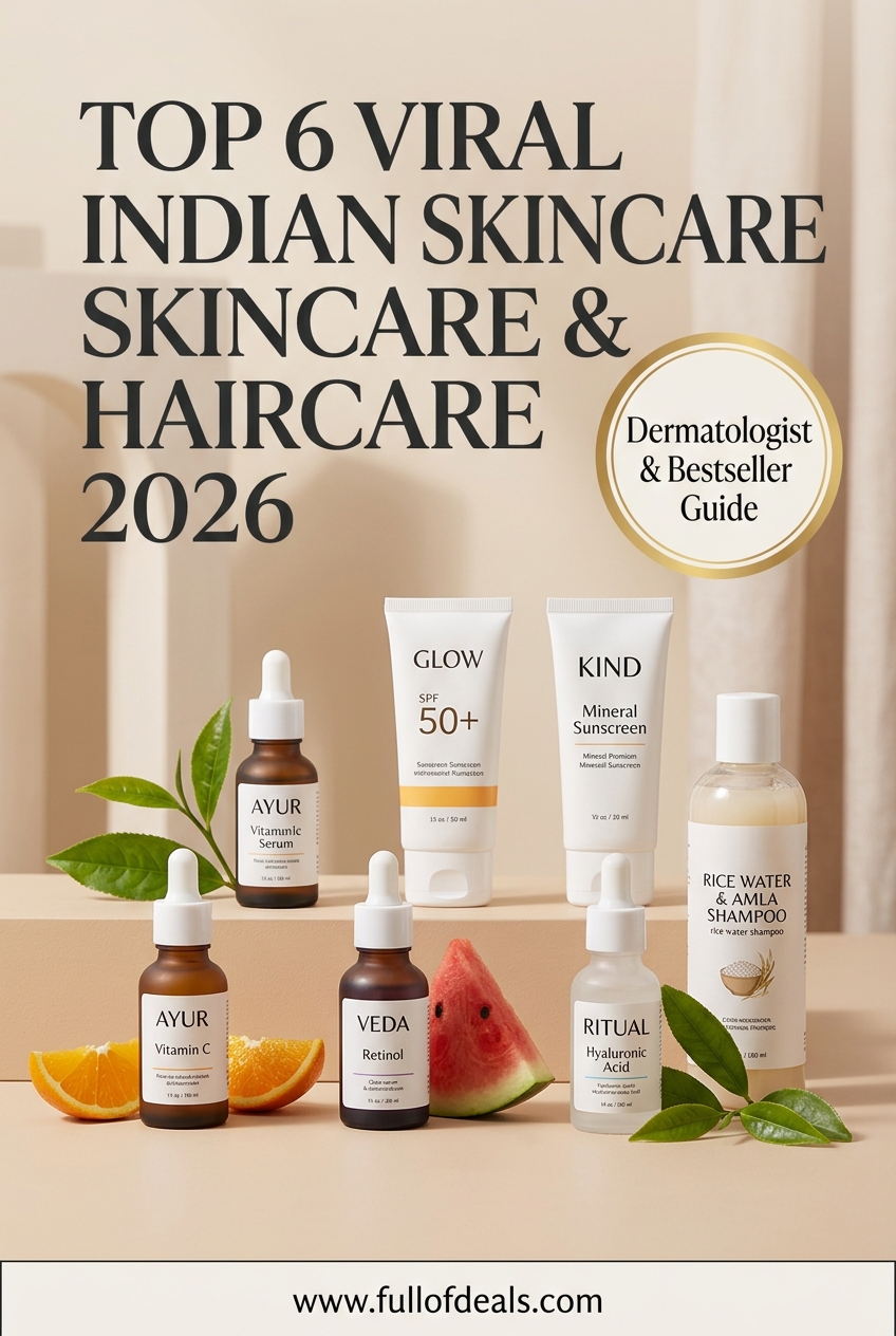 6 Best Trending Indian Skincare, Sunscreen & Haircare Products (2026) – Top Bestseller Reviews & Buying Guide