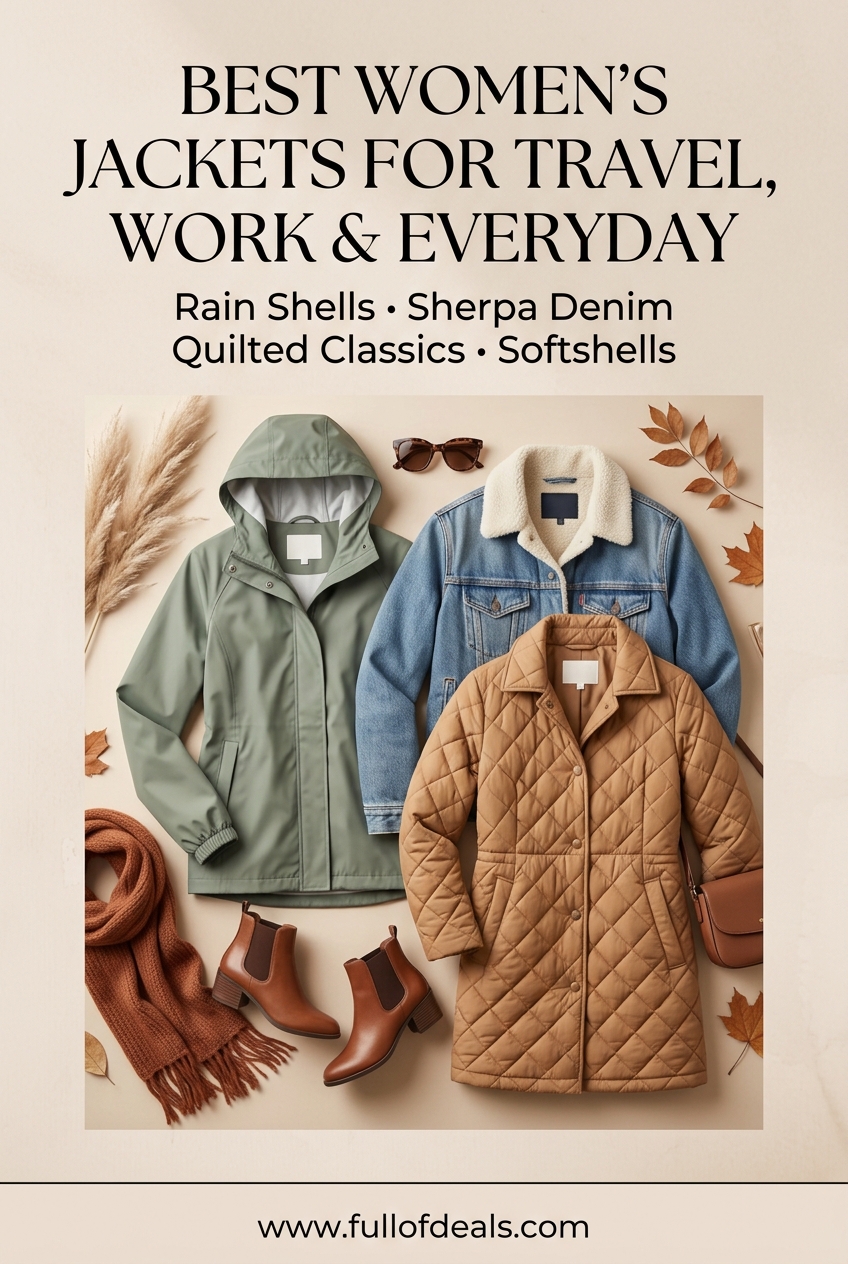 Best Women's Jackets for Travel, Work & Everyday in 2026 – Waterproof Rain Shells, Softshells, Sherpa & Denim Truckers Compared